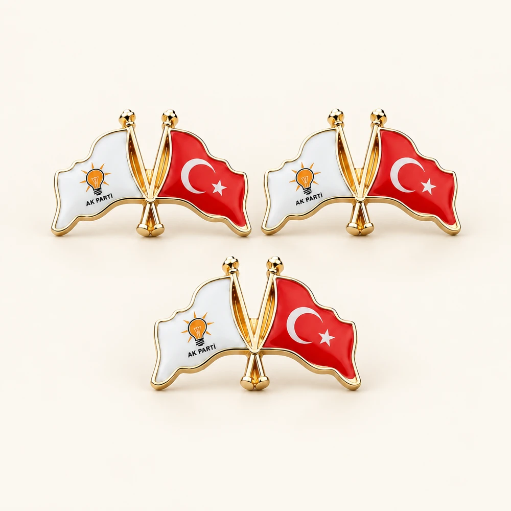 AKP Türk Bayrağı Rozet — toptan adet satışı