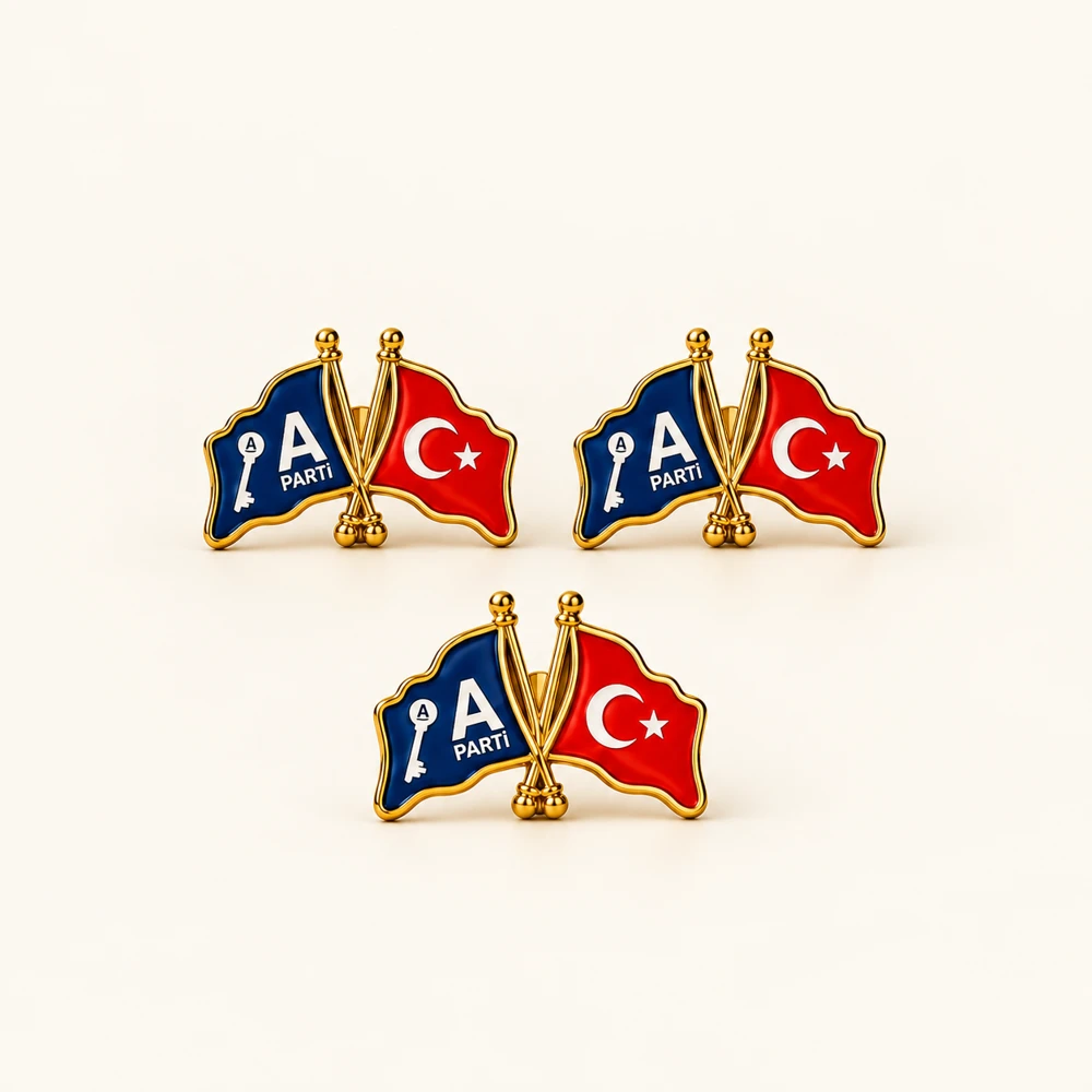 Anahtar Parti Türk Bayraklı Rozet ürün fotoğrafı