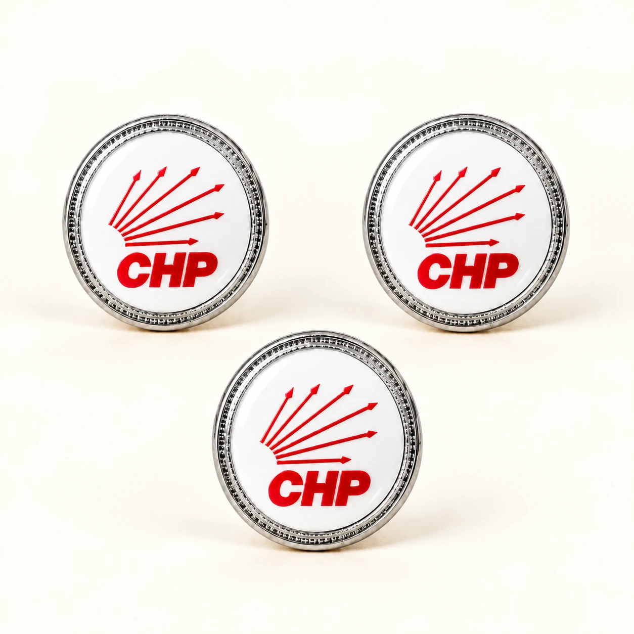 Gümüş CHP Oval Rozeti ürün fotoğrafı