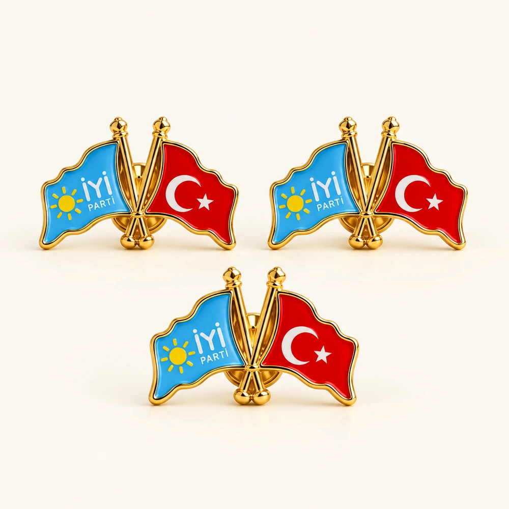 İYİ Parti Türk Bayrağı Rozet — toptan adet satışı